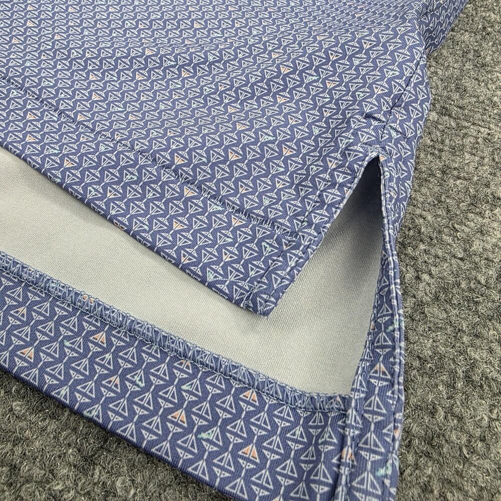 Peter Millar Shirt Mens Medium Blue Martini Glass AOP Summer Comfort Polo Golf - Picture 12 of 16